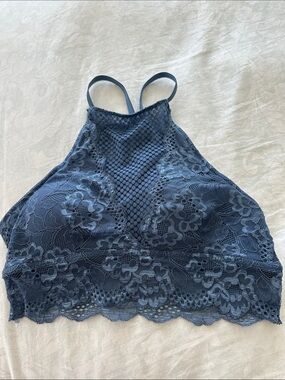 NWOT sophie b. Navy Lace High-Neck Bralette
